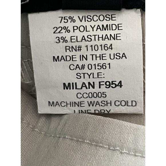 Avenue Montaigne Milan Pull On Pants •10• Beige Khaki Slim Stretch Cropped F954 - Picture 12 of 13